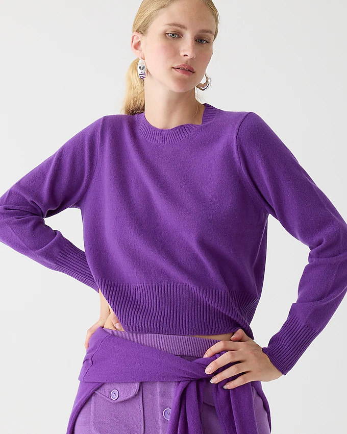 Cashmere shrunken crewneck sweater | J. Crew US