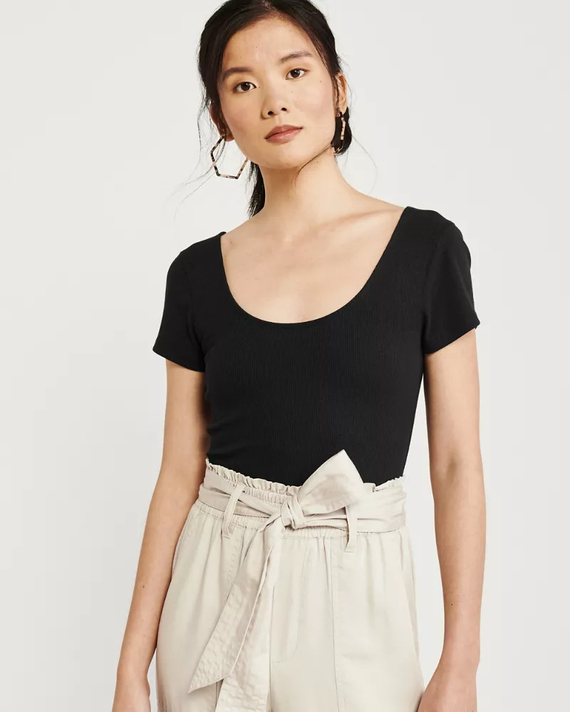 Short-Sleeve Scoopneck Bodysuit | Abercrombie & Fitch US & UK