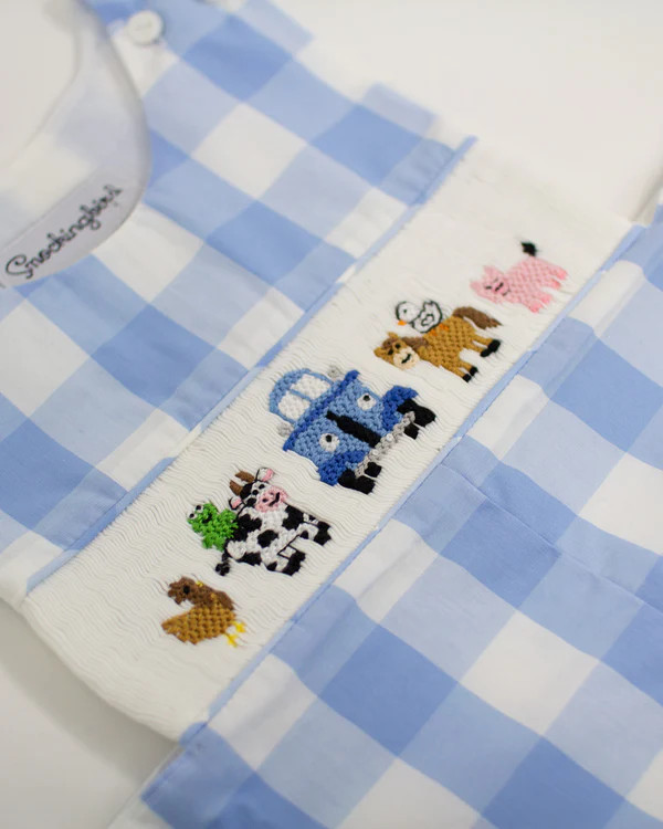 Farm Truck Friends Smocked Shortall | Smockingbird Kids