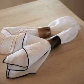 Costa Nova Round Horn Napkin Rings (Set of 4) | West Elm (US)