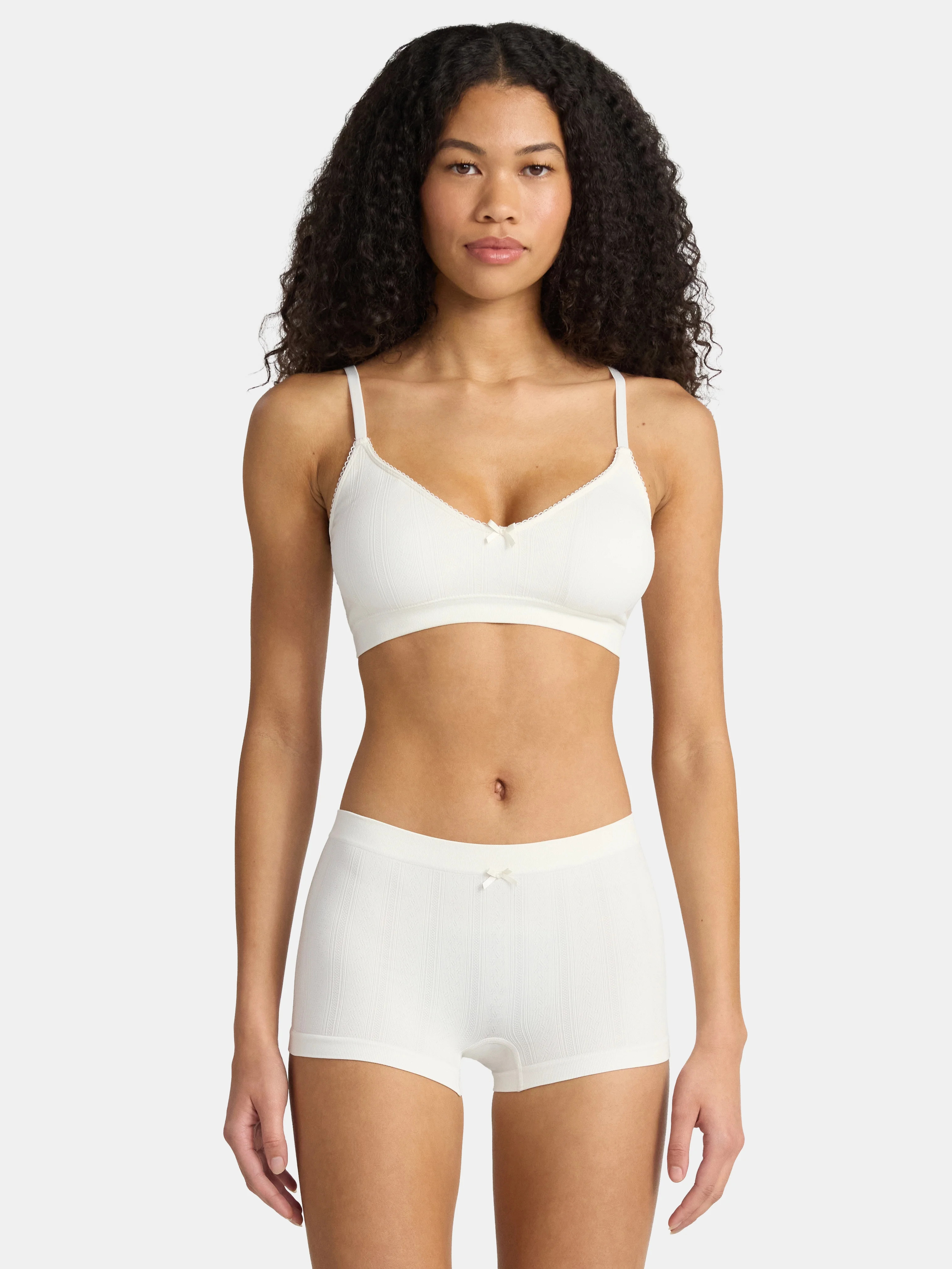No Boundaries Seamless Triangle Bralette & Boyshort Set, 2-Piece, Women's XS-XXXL | Walmart (US)