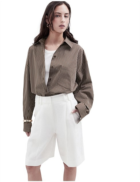 STRIPE COTTON OVERSIZED SHIRT | David Jones (Australia & New Zealand)
