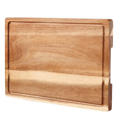 18x12 Large Acacia Wood Cutting Board, 1" Thick Butcher Block Cutting Board with Deep Juice Groove & Side Handles for Meat Vegetables Fruit | Target