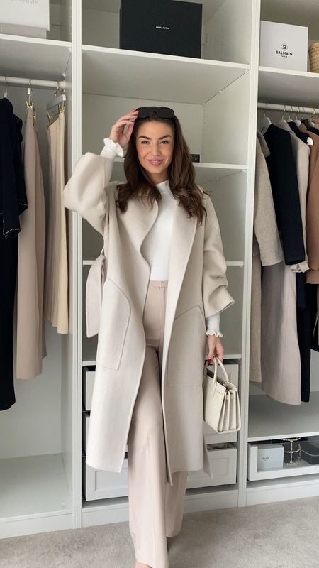 Such a stunning wool coat from my collection with Jovonna! Love there cream tailored trousers too (perfect for work)

#LTKSeasonal #LTKworkwear #LTKstyletip