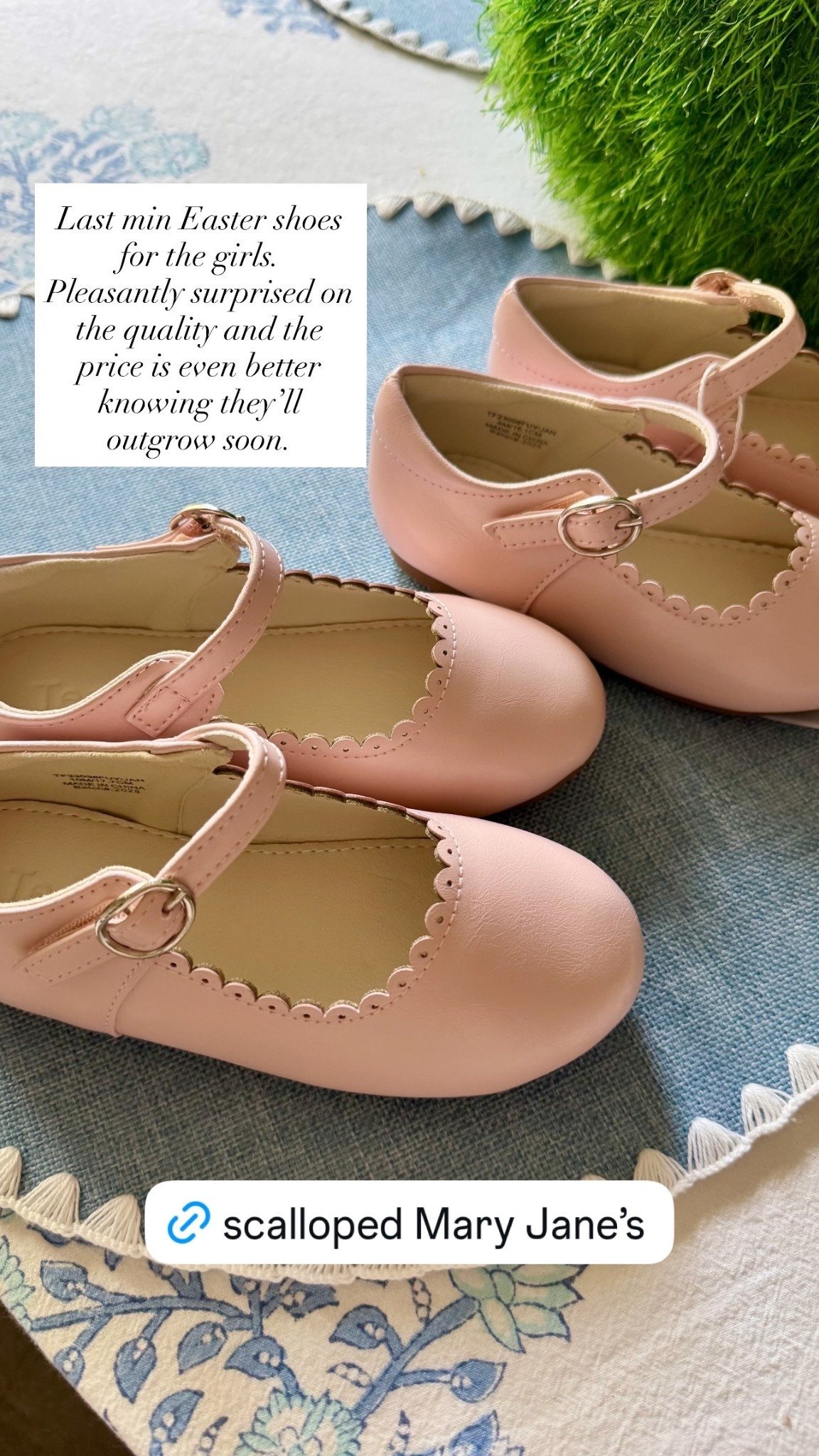 Last min Easter shoes for the girls.
Pleasantly surprised on the quality and the price is even better knowing they’ll outgrow soon.