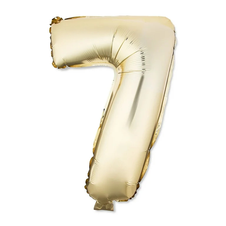 16" Gold Foil Party Balloon Number 7, by Way to Celebrate - Walmart.com | Walmart (US)