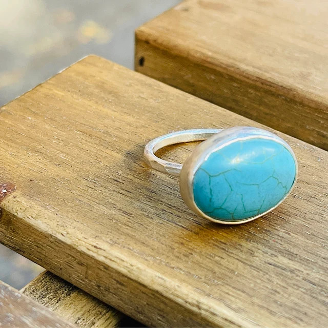 Turquoise Silver Ring | Minimalist Ring | stacking Ring | Solitaire Ring | Sterling Silver | stat... | Etsy (US)