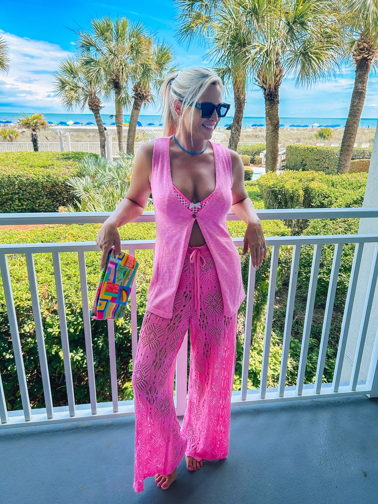 Hot pink and ocean views? Say less. 💕🌊

The secret to getting more wear out of your wardrobe? Mix the sets! This top came with a matching skirt (will show that outfit later), but these beautiful crochet pants stole the show. They’re lightweight, breezy, and the perfect swim cover-up when you want to go from beach chair to beachside cocktails without changing.

Versatile pieces = more outfits, less packing. ✔️

#LTKootd #LTKSwim #LTKTravel