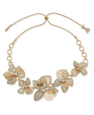 lonna & lilly Multi-Stone Flower Frontal Necklace - Macy's | Macy's