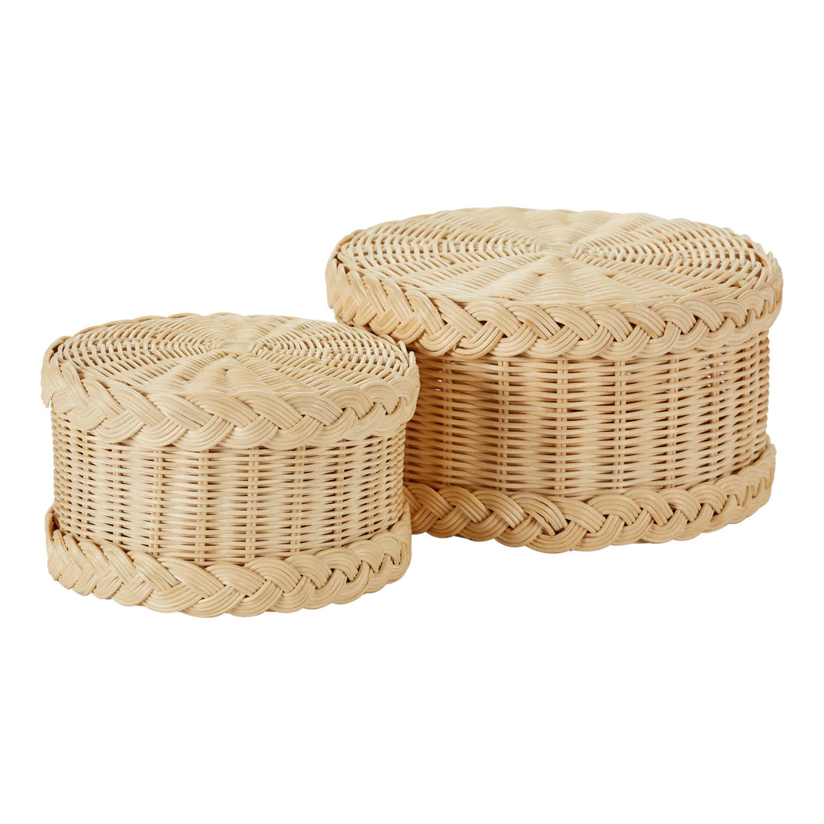 Rattan Risers, Set of 2 | Amanda Lindroth