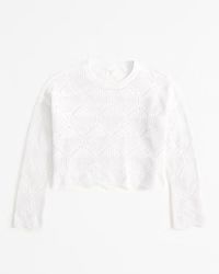 girls open-stitch crew sweater | girls new arrivals | Abercrombie.com | Abercrombie & Fitch (US)