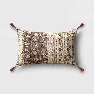 Floral Lumbar Throw Pillow Rust/Green - Threshold™ | Target