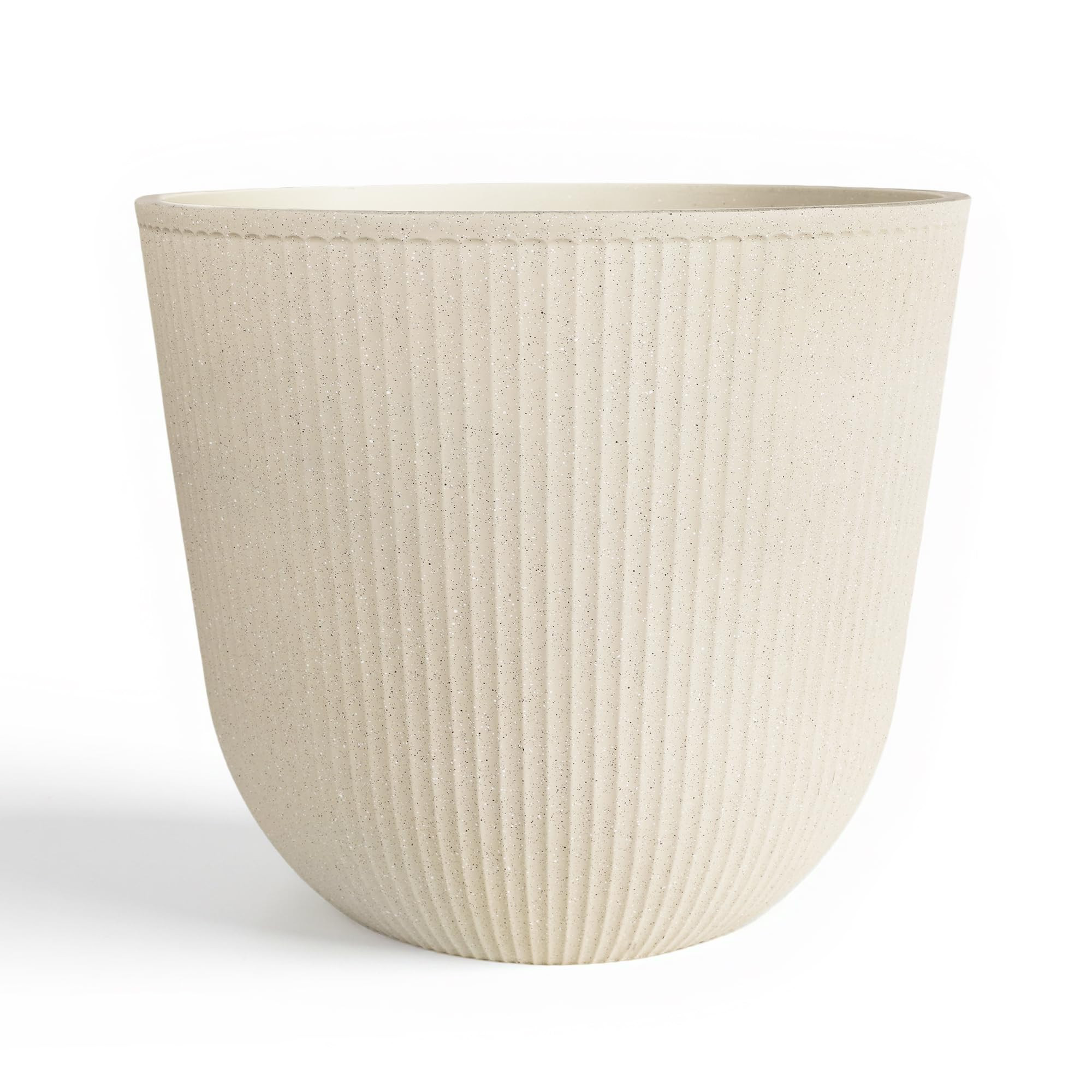 Worth Garden Round Large Planter Pot 1-Pack - 17.5" Dia x 15.5" H - Durable Plastic Beige Plant T... | Amazon (US)