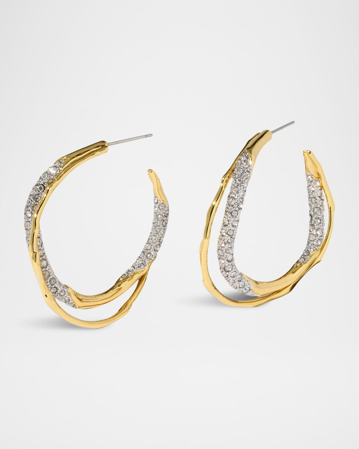 Solanals Crystal Twist Hoop Earrings | Neiman Marcus