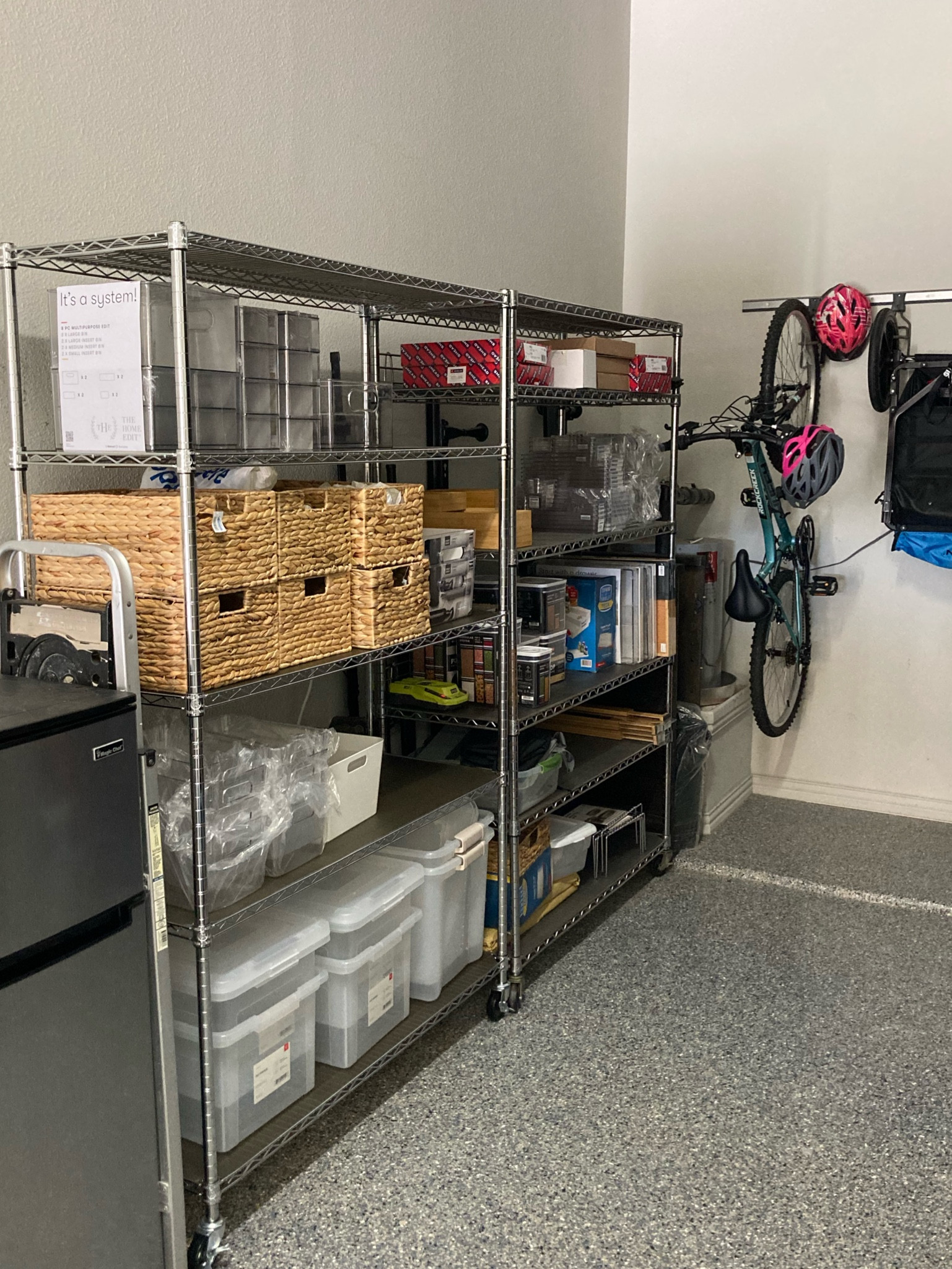 Garage organization for a professional organizer and her products!