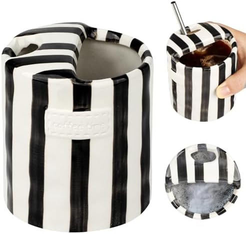 Novelty Ceramic Coffee Mug Designed to Look Like a Gift Box, 10oz Retro Hand-Painted Ceramic Trav... | Amazon (US)