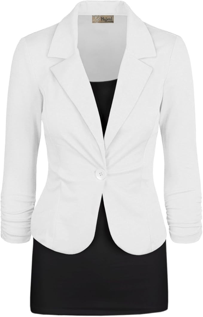 Hybrid & Company Womens Casual Work Office Blazer Jacket Made in USA | Amazon (US)