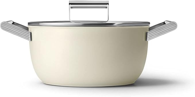 Smeg Cream 5-Quart 9.5-Inch Casserole Dish with Lid | Amazon (US)