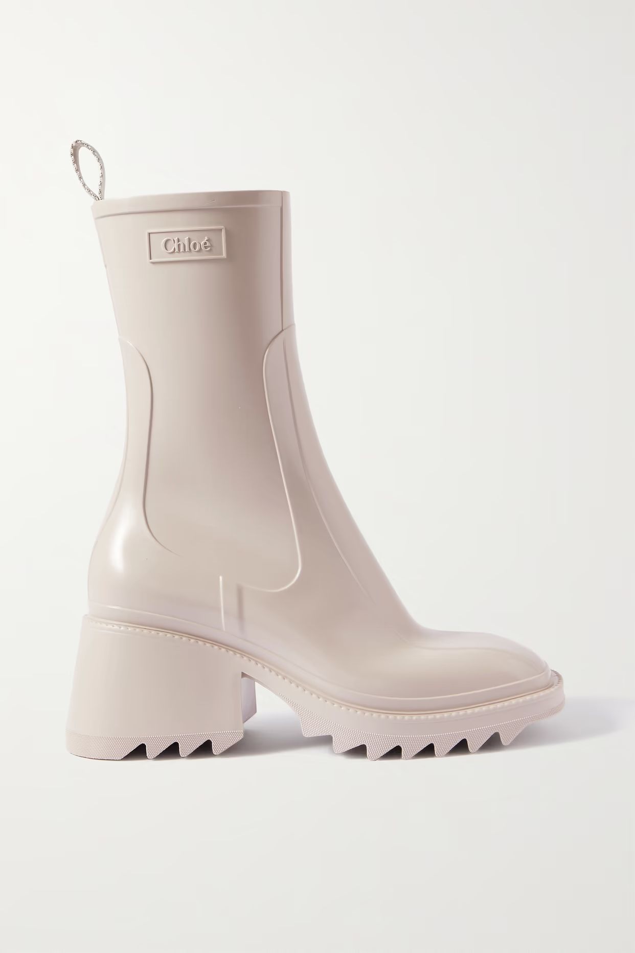 Chloé - Betty Logo-embossed Rubber Boots - Neutrals | NET-A-PORTER (US)