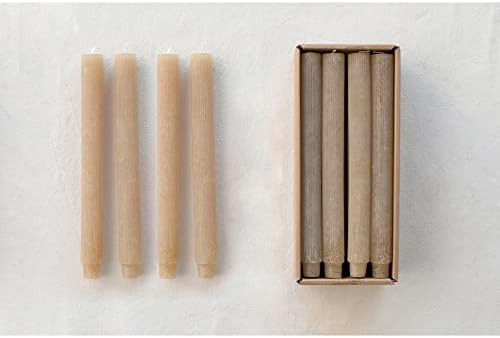 Creative Co-Op Unscented Pleated Taper Candles in Box, Set of 12 | Amazon (US)