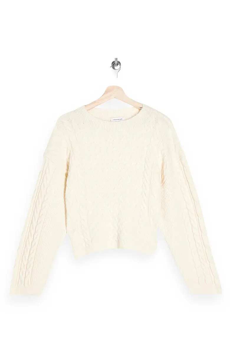 Cable Stitch Crop Sweater | Nordstrom