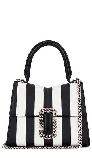 The Striped St. Marc Mini Top Handle in Black & White | Revolve Clothing (Global)