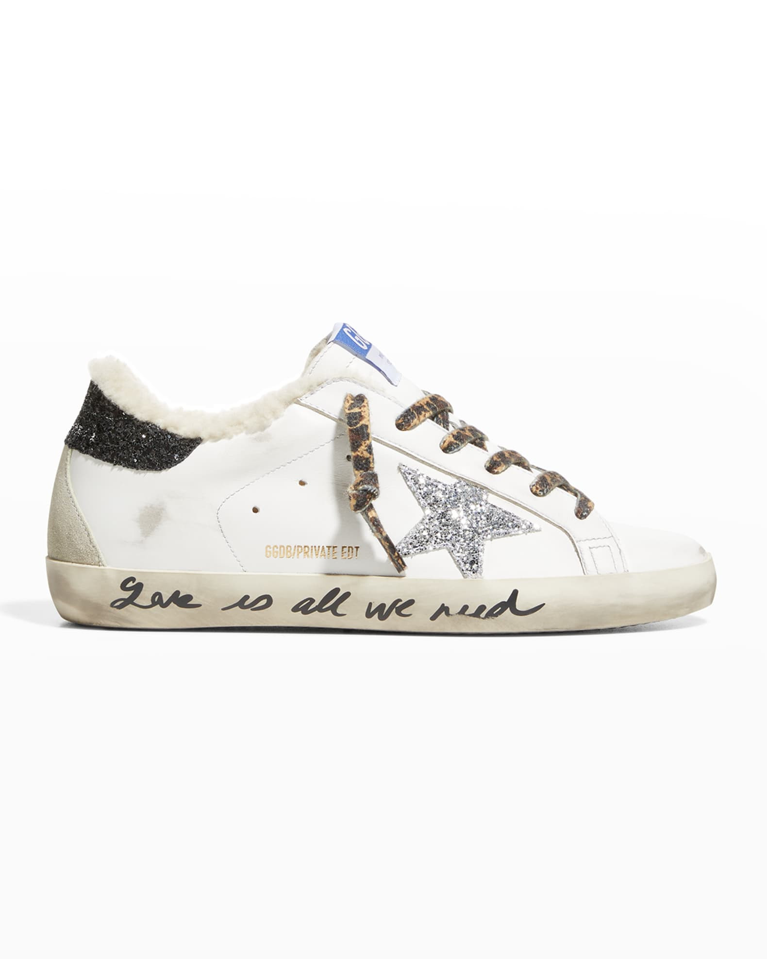 Golden Goose Superstar Leopard-Print Lace Shearling Sneakers | Neiman Marcus