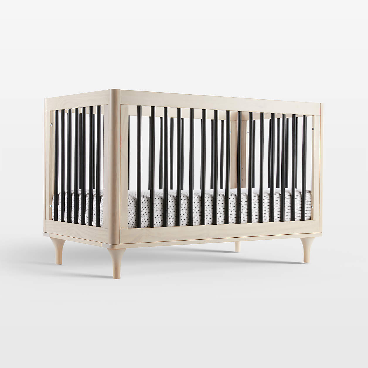 Babyletto Lolly Black & Washed Wood 3-in-1 Convertible Crib + Reviews | Crate & Kids | Crate & Barrel