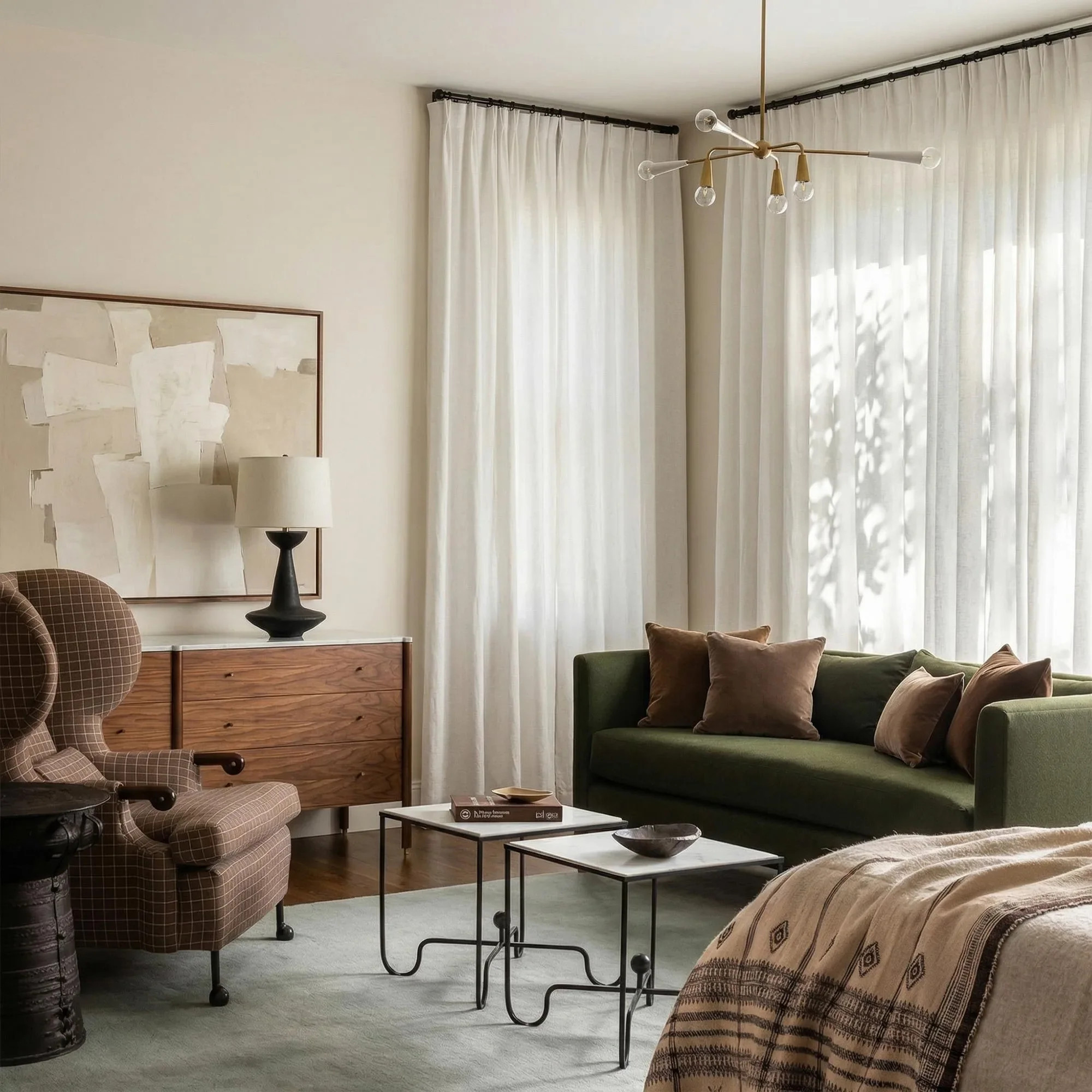 Sandra Cotton Linen Semi Sheer Curtains | Curtarra