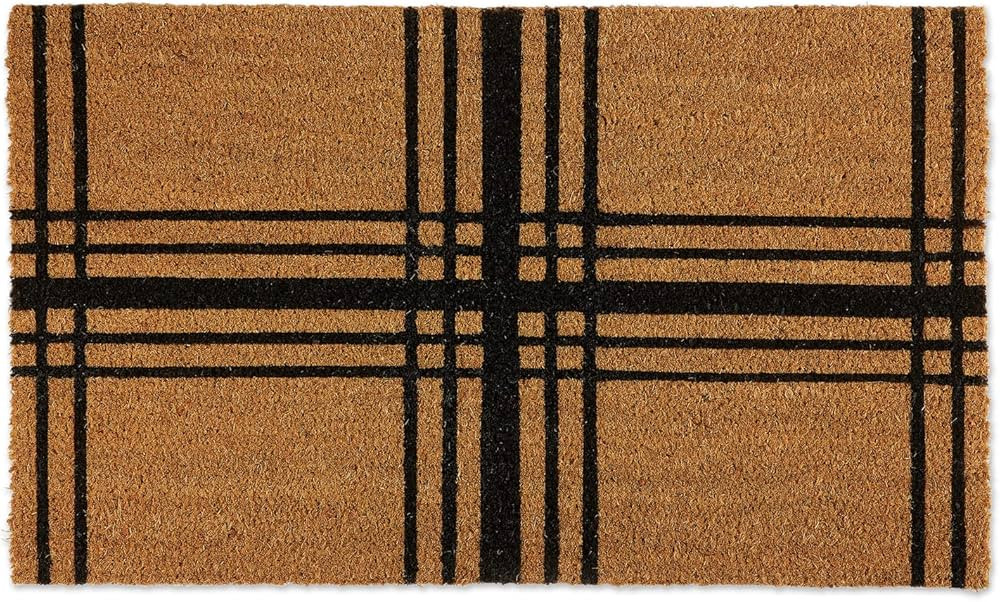 DII Natural Coir Geometric Modern Outdoor Door Mat, Front Porch Décor, 17x29, Farmhouse Plaid | Amazon (US)
