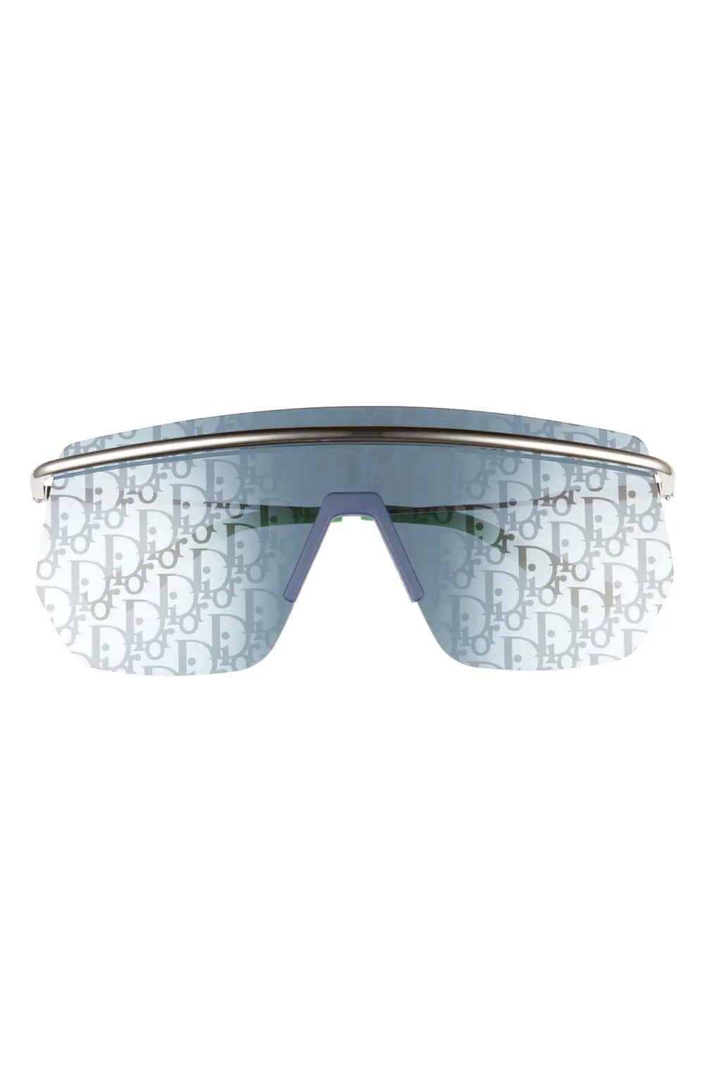 Dior Motion 145mm Shield Sunglasses in Shiny Palladium /Blu Mirror at Nordstrom | Nordstrom Canada