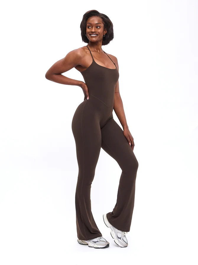 Legacy Flare Bodysuit - Cold Brew | Buffbunny