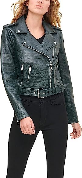 Levi's Women's Faux Leather Belted Motorcycle Jacket (Standard and Plus Sizes) | Amazon (US)