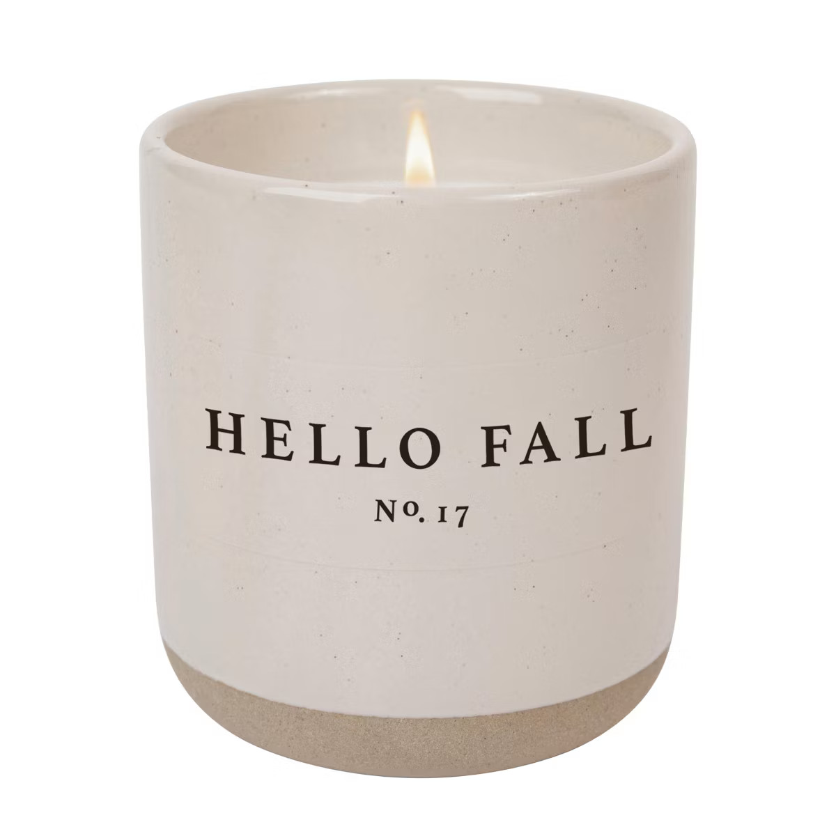 Sweet Water Decor Hello Fall 12oz Cream Stoneware Jar Candle | Target