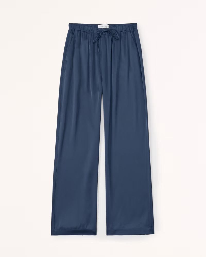 Satin Pull-On Wide Leg Pant | Abercrombie & Fitch (US)