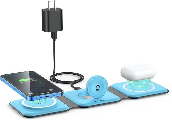 Wireless Charger 3 in 1,RTOPS Magnetic Travel Wireless Charging Station Multiple Devices,GaN 3 in... | Amazon (US)