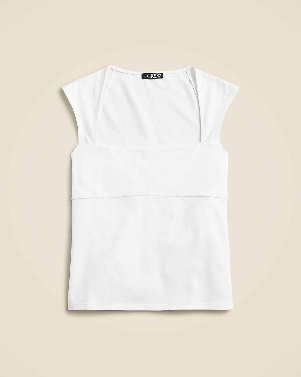 Squareneck cap-sleeve top in stretch cotton blend | J. Crew US