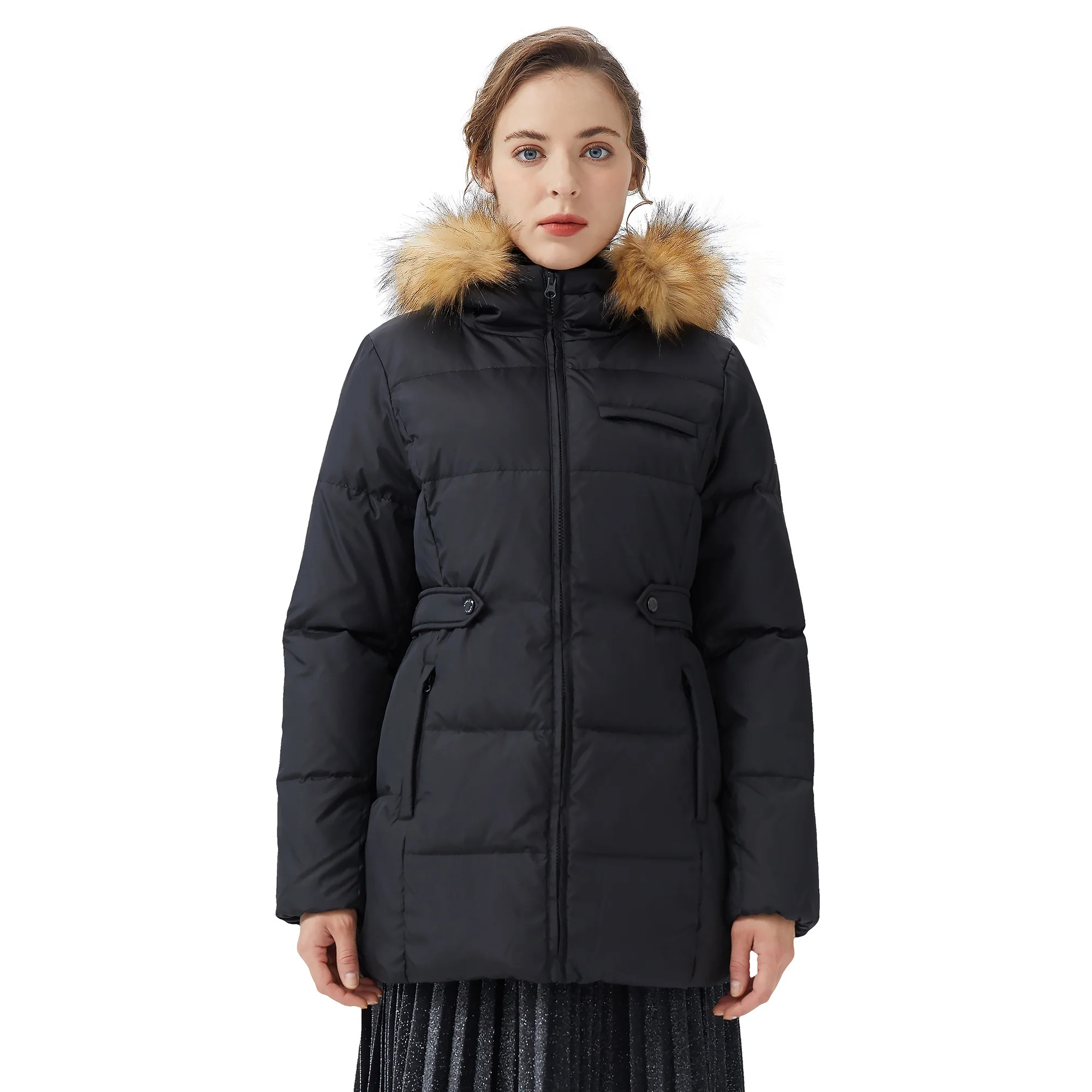 Orolay Women's Thickened Down Jacket Puffer Hooded Down Coat with Faux Fur | Walmart (US)