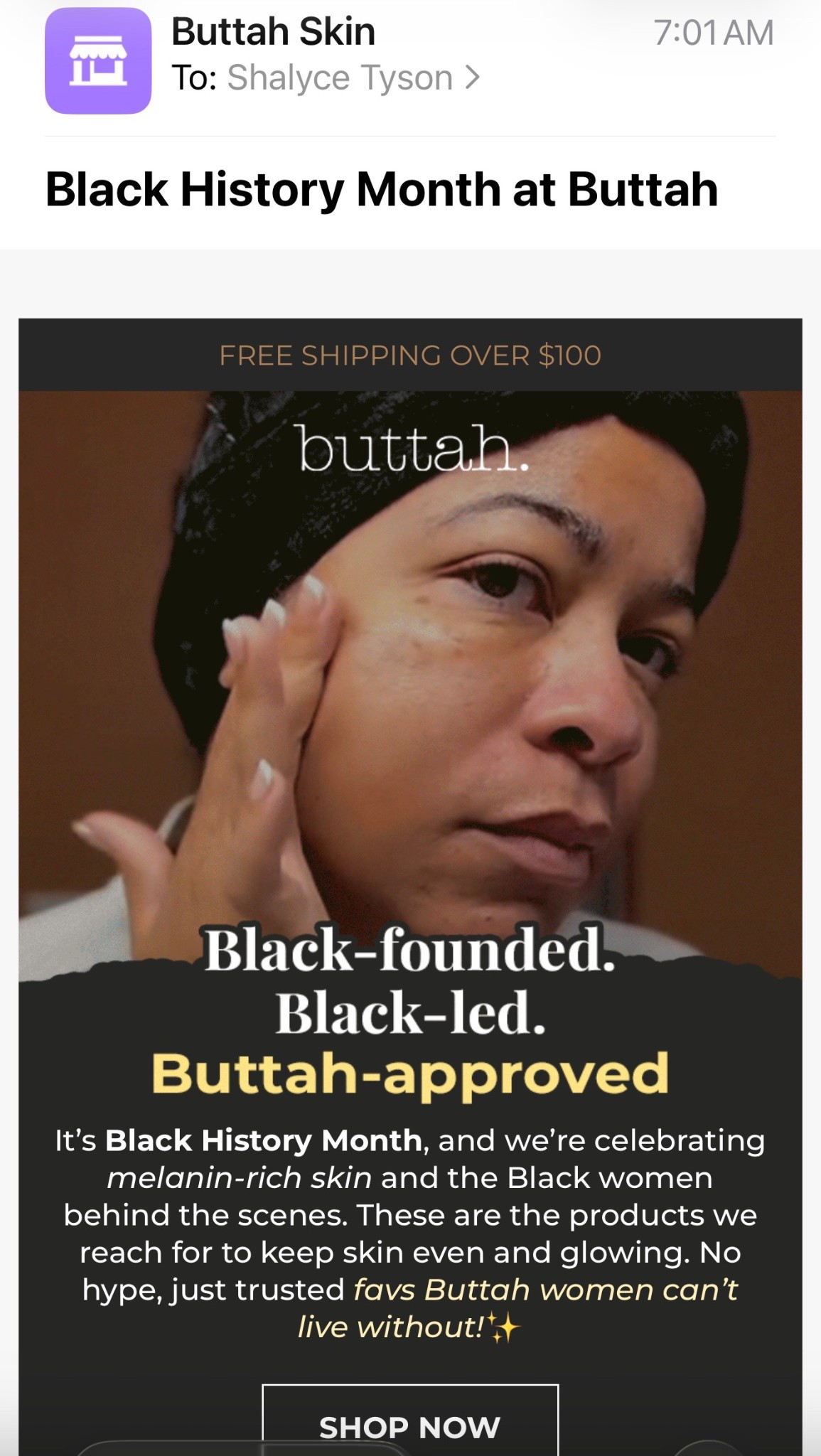 Opened up my email and saw me ☺️ check out my faves from Buttah Skin sold at @ULTA Beauty 