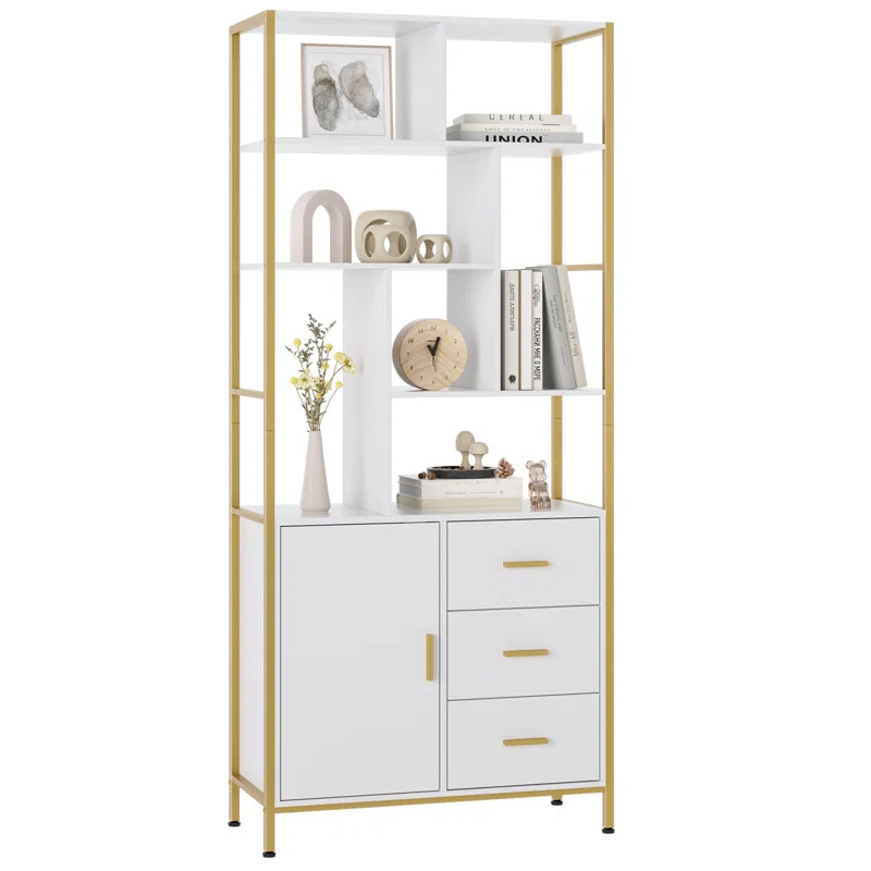 Torney 71.2"H Standard Bookcase With 1 Cabinet and 3 Drawers | Wayfair North America