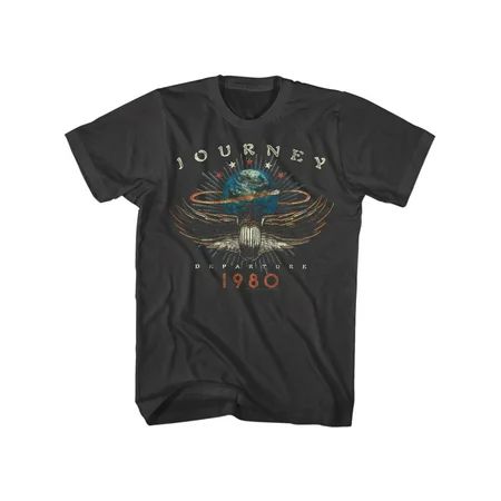 Journey Rock Band Music Group 1980 Departure Album Adult Distressed T-Shirt Tee | Walmart (US)