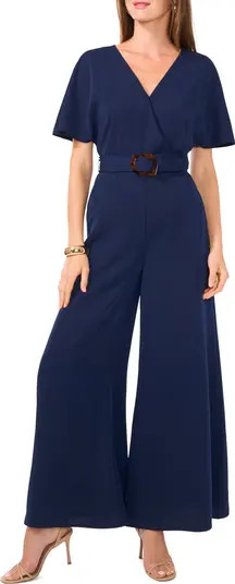 Open Back Wide Leg Belted Jumpsuit | Nordstrom