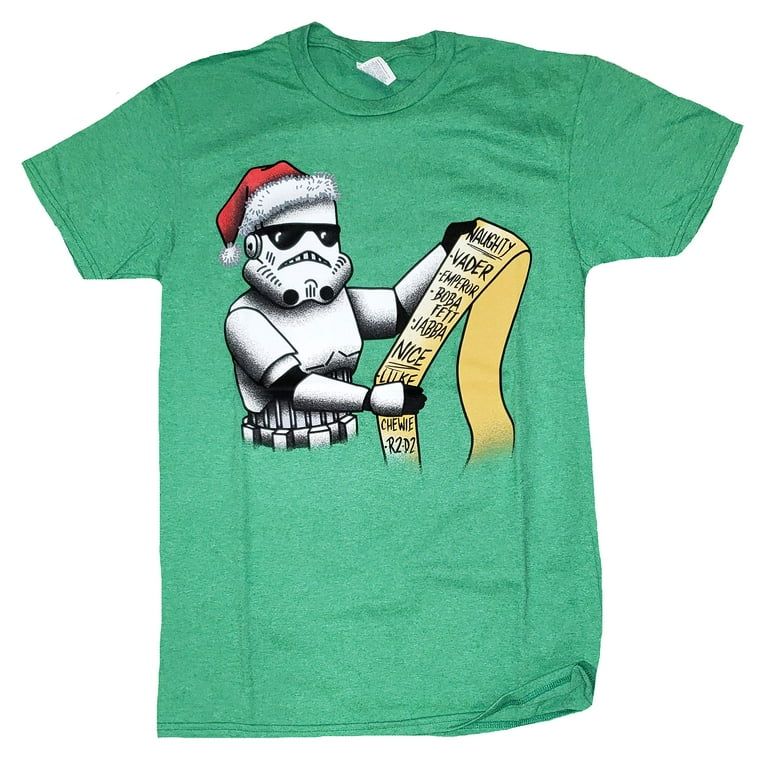 Star Wars Mens Stormtrooper Green Christmas T-Shirt Xmas Tee Shirt Medium - Walmart.com | Walmart (US)