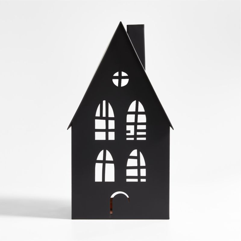Large Black Halloween Haunted House Sculpture + Reviews | Crate & Barrel | Crate & Barrel