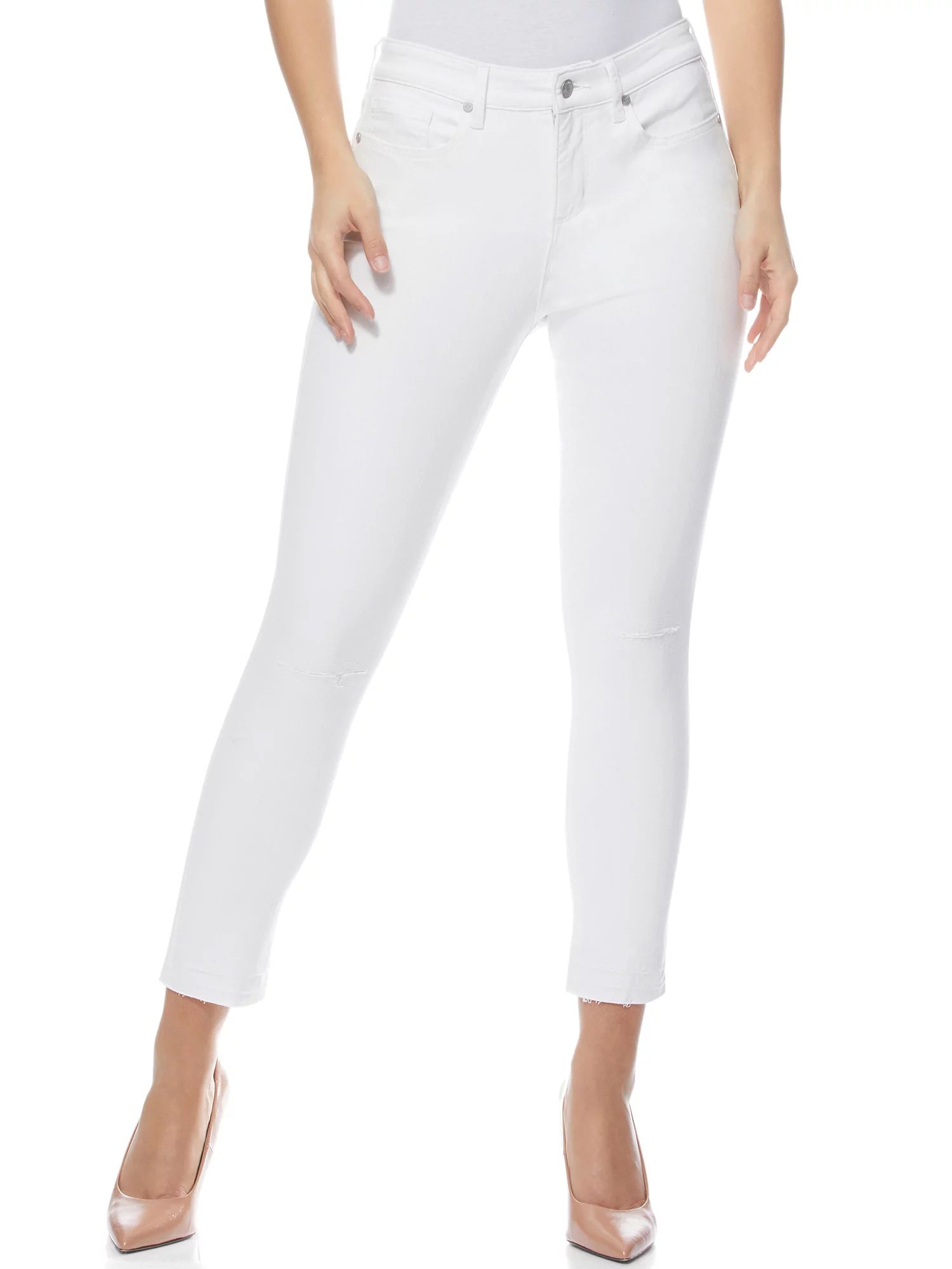 Sofia Jeans by Sofia Vergara Rosa Curvy High Waist Destructed Ankle Jeans, Women's | Walmart (US)