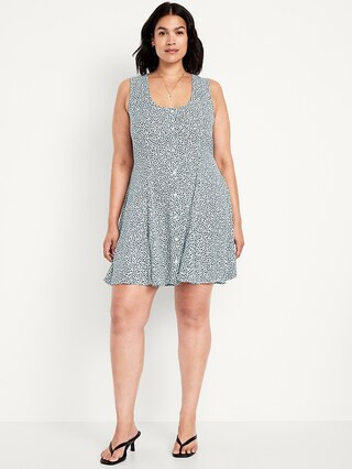 Sleeveless Crepe Button-Front Mini Dress | Old Navy (US)