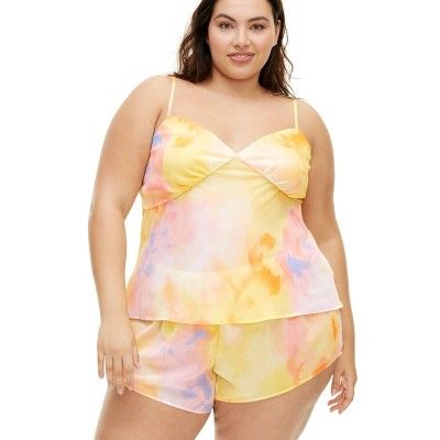 Women's 2pc Satin Cami and Shorts Sunset Pajama Set - DVF for Target | Target