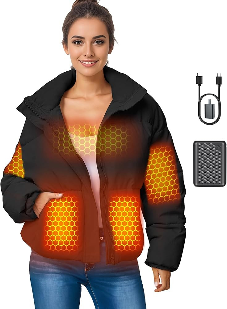 Graphene Women Heated Jacket 12V Fast Charge 18400mAh Large Capacity | Amazon (US)