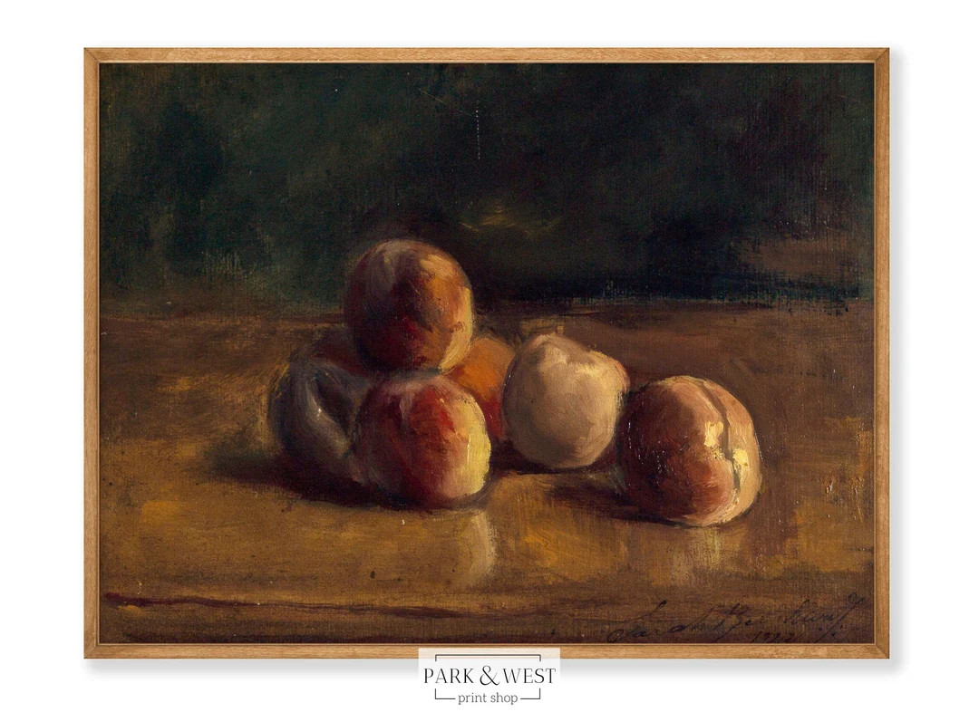 Still Life with Peaches | Vintage Still Life Print | Kitchen Art | Digital Printable Art | Etsy (CAD)