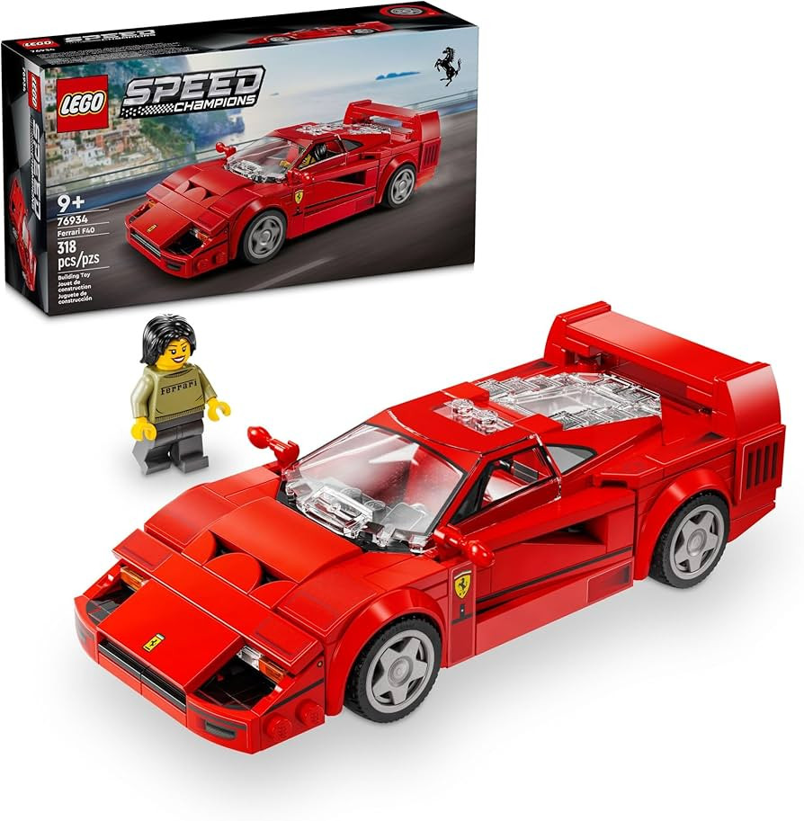 LEGO Speed Champions Ferrari F40 Supercar, Toy Car Model Building Set with Driver Minifigure, Col... | Amazon (US)